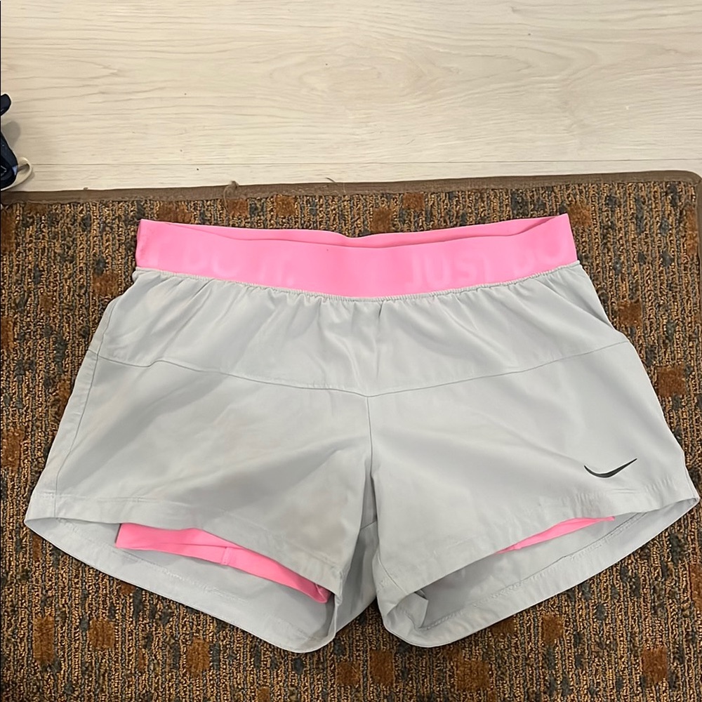 Women's Gray and Pink Nike Shorts